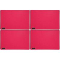 12x stuks rechthoekige placemats met ronde hoeken polyester fuchsia roze 30 x 45 cm - thumbnail