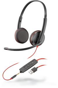POLY Blackwire C3225 Headset Hoofdband 3,5mm-connector USB Type-A Zwart