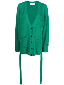 MSGM cardigan en maille à design nervuré - Vert