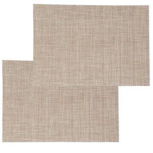 Set van 6x stuks placemats uni lichtbruin texaline 50 x 35 cm