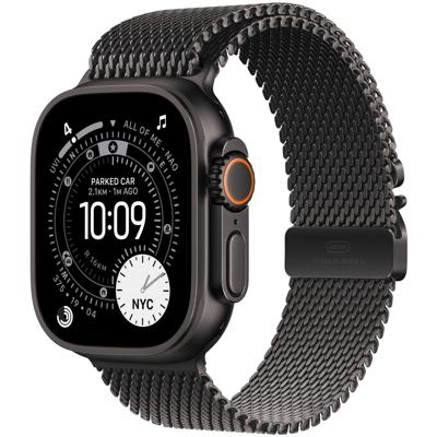 Apple Watch Ultra 3 GPS + Cellular 49mm met Milanese Loop - Large Smartwatch Zwart