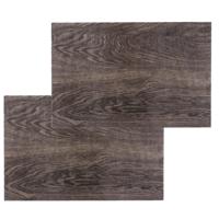 Secret de Gourmet tafel placemat in walnoot hout print - Set van 10x stuks - PVC - 45 x 30 cm - Onde