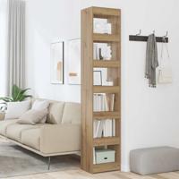 Boekenkast/kamerscherm 40x30x198 cm artisanaal eikenkleur
