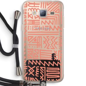Marrakech Pink: Samsung Galaxy J3 (2016) Transparant Hoesje met koord