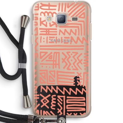 Marrakech Pink: Samsung Galaxy J3 (2016) Transparant Hoesje met koord