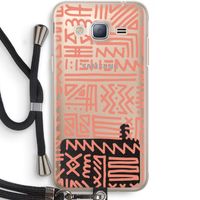 Marrakech Pink: Samsung Galaxy J3 (2016) Transparant Hoesje met koord