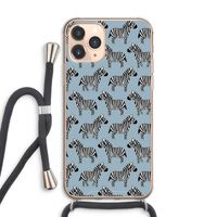 Zebra: iPhone 11 Pro Max Transparant Hoesje met koord