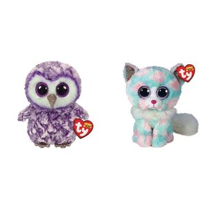 Ty - Knuffel - Beanie Boo's - Moonlight Owl & Opal Cat