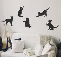 Zelfklevende muursticker dansende katten
