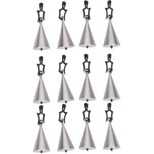Tafelkleedgewichtjes kegels - 12x - zilver - 7 cm - tafellaken gewichtjes