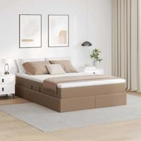 Opslag bed met matras Cappuccino 140 x 190 cm Nep Leer