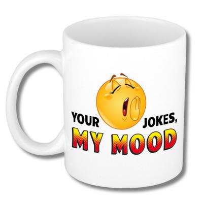 Collega Cadeau Koffiemok - wit - Your Jokes - My Mood - 300 ml - Kantoorhumor serie