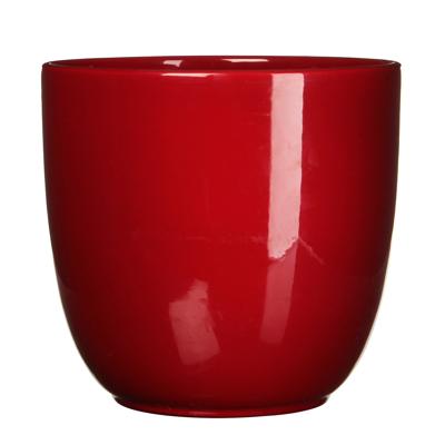 Mica Decorations Plantenpot - donkerrood - glans - keramiek - D31 x H28,5 cm - bloempot