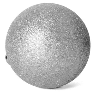 Gerimport Kerstbal - kunststof - zilver glitters - D20 cm