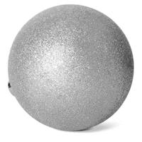 Gerimport Kerstbal - kunststof - zilver glitters - D20 cm