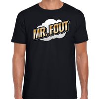 Mr. Fout t-shirt in 3D effect zwart voor heren - foute party fun tekst shirt outfit - popart