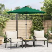 VidaXL Parasol met led&apos;s en stalen paal 225x225x212 cm groen