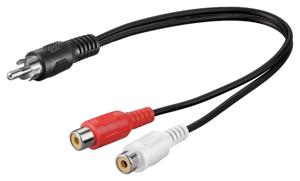 Goobay 50005 audio kabel 0,2 m RCA 2 x RCA Zwart, Rood, Wit