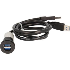 2x USB 3.0-bus A - 2x USB 3.0-stekker A Schlegel Elektrokontakt RRJ_2USB3_SW Schlegel 1 stuk(s)