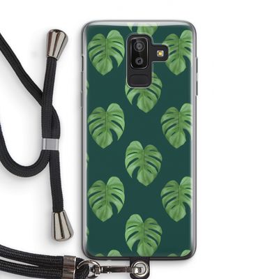 Monstera leaves: Samsung Galaxy J8 (2018) Transparant Hoesje met koord
