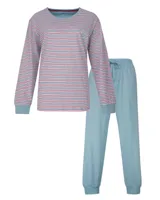 Irresistible dames pyjama lange mouw - Ronde hals - Summer blue