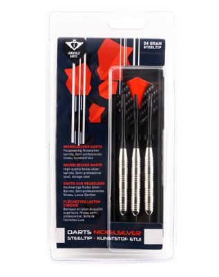 Longfield nickel silver darts op blister - 24 gram