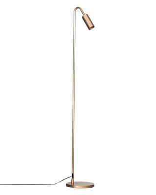 Grote minimalistische vloerlamp mat goud met schakelaar en GU10 fitting By Rydens Curve 146 cm