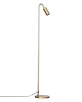 Grote minimalistische vloerlamp mat goud met schakelaar en GU10 fitting By Rydens Curve 146 cm