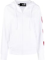 Love Moschino hoodie zippé à patch cœur - Blanc - thumbnail