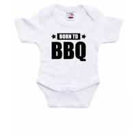Born to BBQ tekst - Baby rompertje - wit - jongens en meisjes - Kraamcadeau - barbecue liefhebber