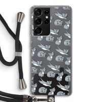 Poezen: Samsung Galaxy S21 Ultra Transparant Hoesje met koord