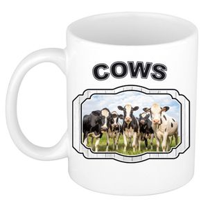 Dieren kudde koeien beker - cows/ Nederlandse koeien mok wit 300 ml
