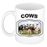 Dieren kudde koeien beker - cows/ Nederlandse koeien mok wit 300 ml - thumbnail
