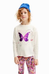 T-shirt met vlinderprint - WHITE - 7/8