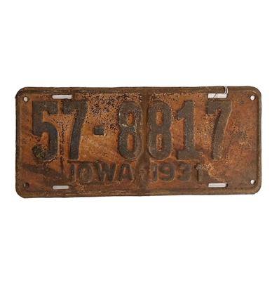 Iowa Kentekenplaat - 1931 - Origineel