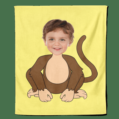 Cartoon Fleecedeken Monkey - Pillow Buddies