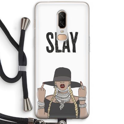 Slay All Day: OnePlus 6 Transparant Hoesje met koord