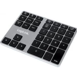 LogiLink ID0187 numeriek toetsenbord Universeel Bluetooth Aluminium, Zwart