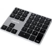 LogiLink ID0187 numeriek toetsenbord Universeel Bluetooth Aluminium, Zwart