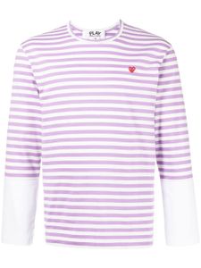 Comme Des Garçons Play t-shirt rayé à manches longues - Violet