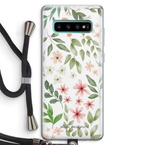 Botanical sweet flower heaven: Samsung Galaxy S10 Plus Transparant Hoesje met koord