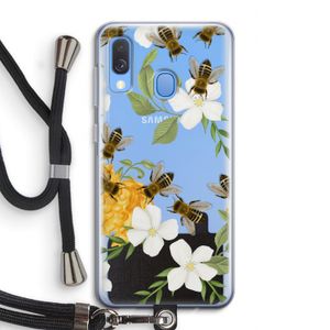 No flowers without bees: Samsung Galaxy A40 Transparant Hoesje met koord
