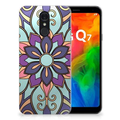 LG Q7 | TPU Case | Purple Flower