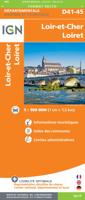 Wegenkaart - landkaart D41-45 Loir-et-Cher - Loiret | IGN - Institut Géographique National