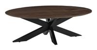 LABEL51 Ovale Salontafel 'James' Mangohout, 130 x 70cm, kleur Espresso