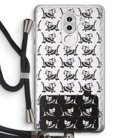 Zwarte poes: Honor 6X Transparant Hoesje met koord