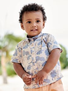 Babyblouse met korte mouwen beige