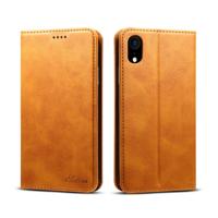 Suteni kalf textuur horizontale Flip lederen case voor iPhone XR met houder & kaartsleuven & portemonnee (bruin)