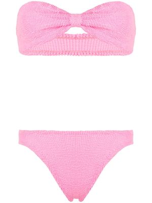 Hunza G bikini Jean à effet froissé - Rose