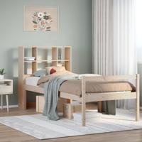 Bed met boekenkast zonder matras massief grenenhout 90x190 cm